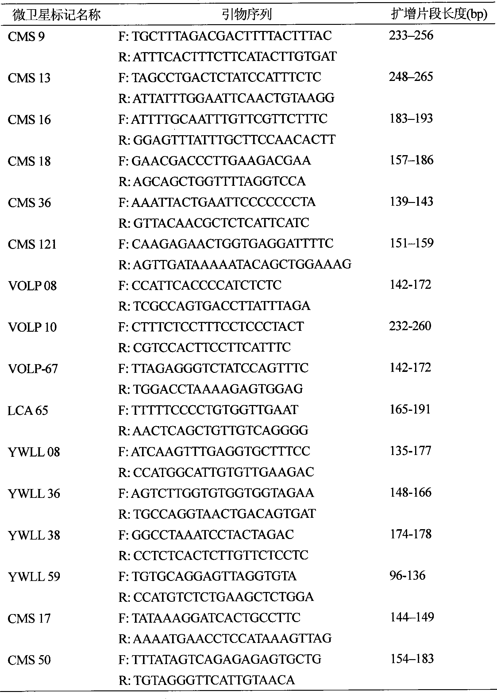 Marking method for indicating and distinguishing domestic and wild Bactrian camel DNA microsatellites