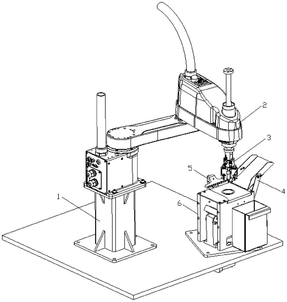 Guide vane ring feeding device based on visual positioning and using method thereof