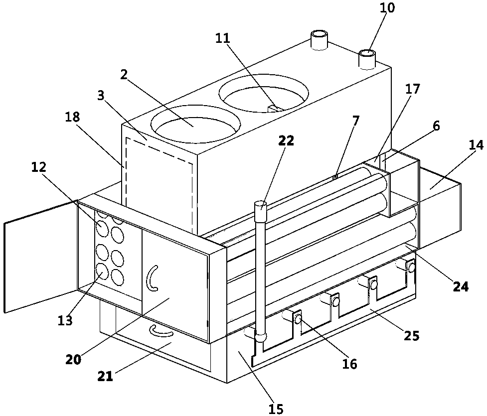 Horizontal condensing coal heating furnace