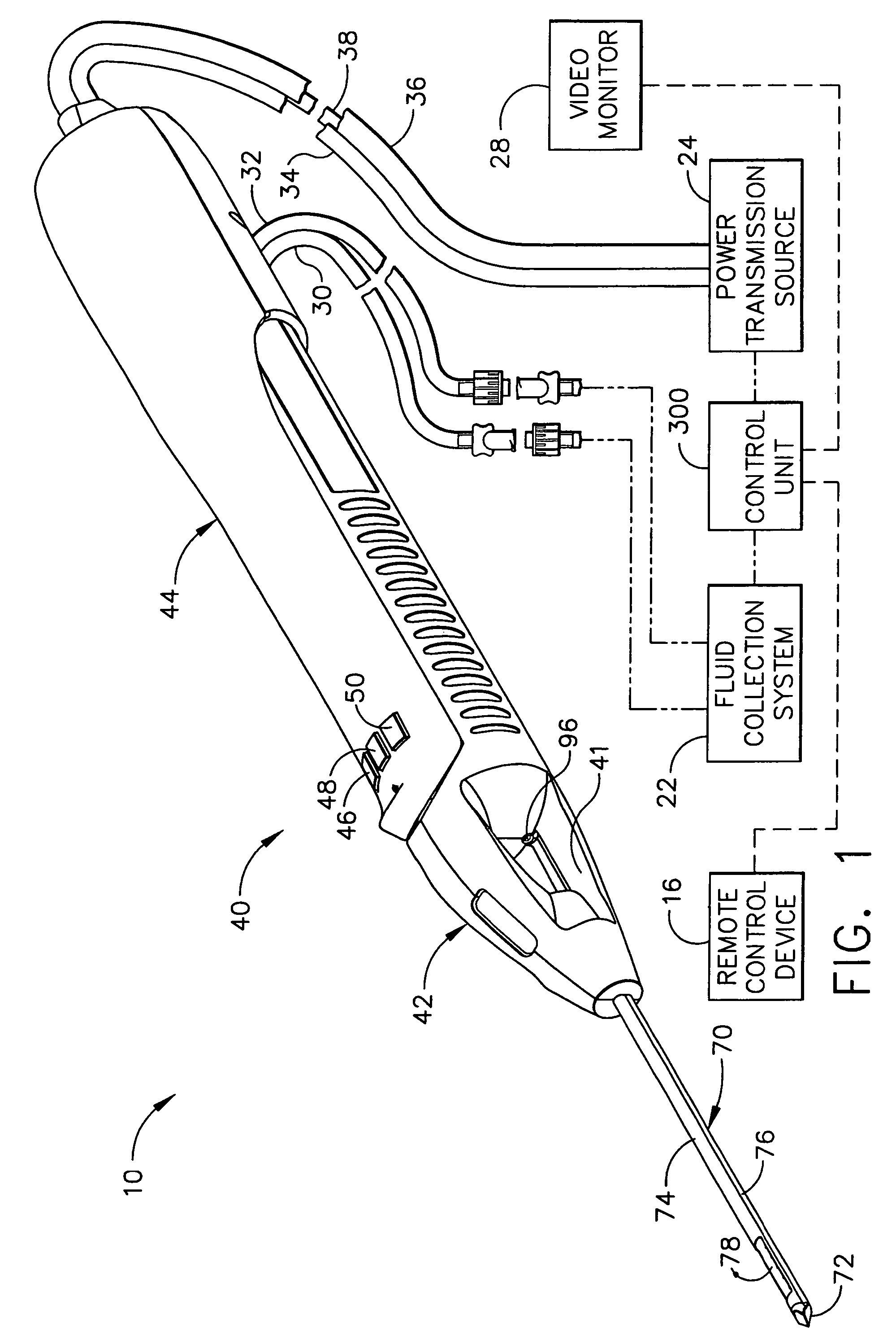 Surgical biopsy system with control unit for selecting an operational mode