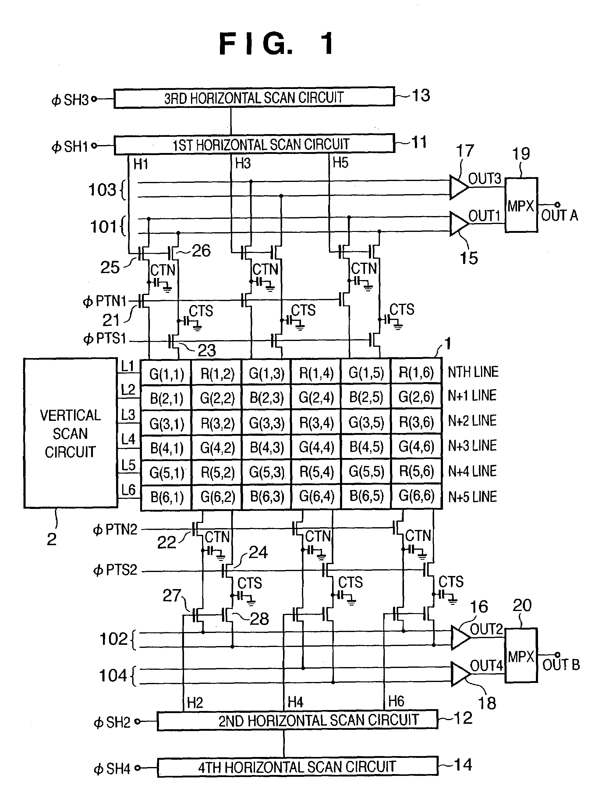 Signal readout structure for an image sensing apparatus