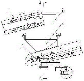 Rotary transfer scraper conveyor