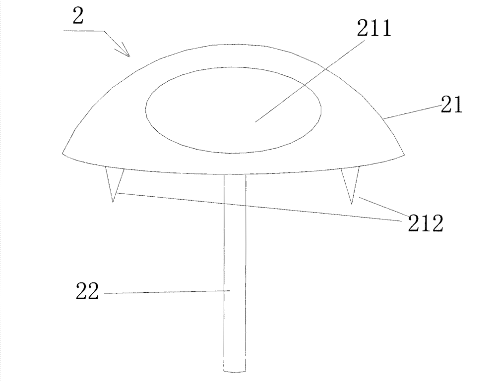 Round nail used for electric conduction of smart film