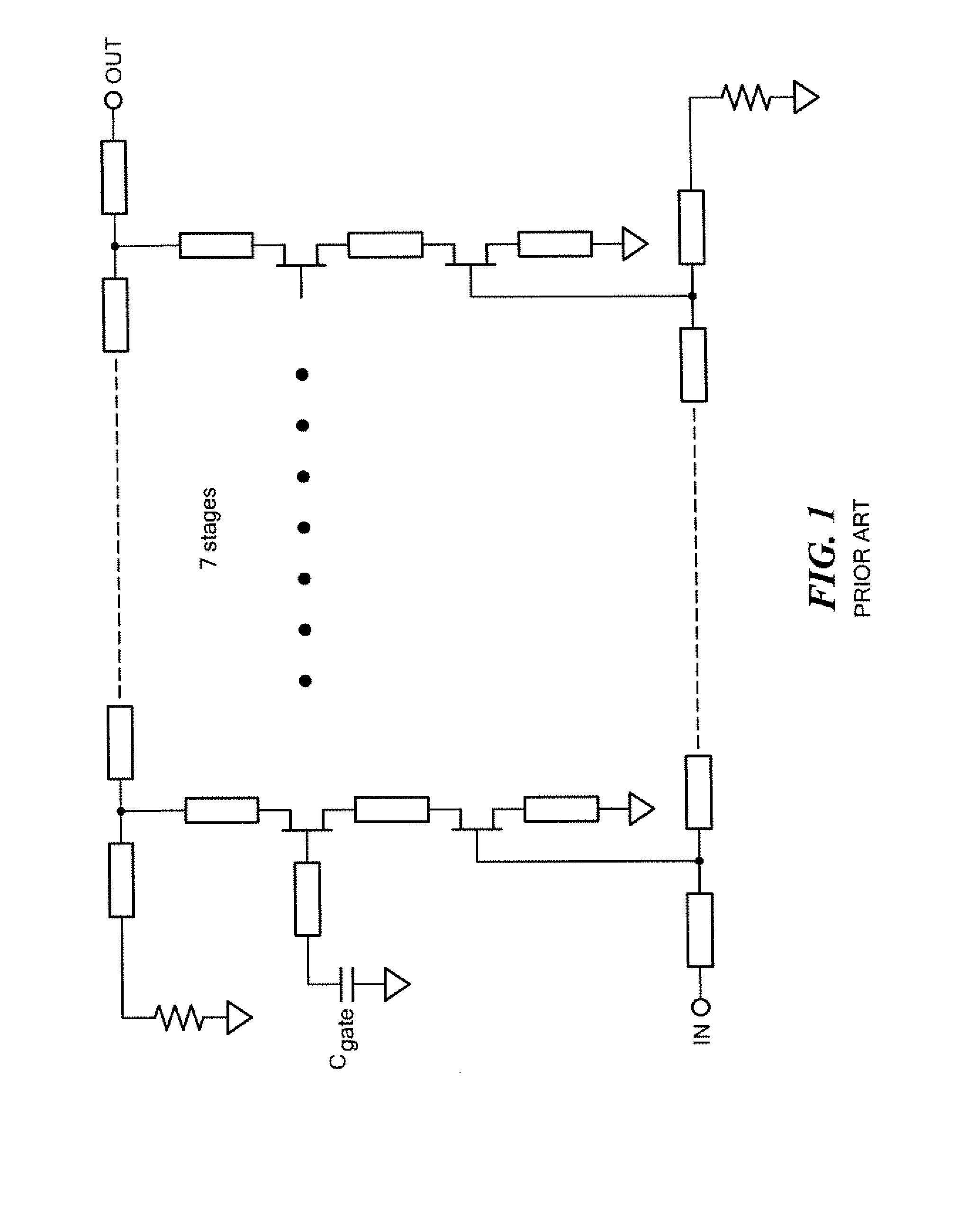 Distributed amplifier with improved stabilization