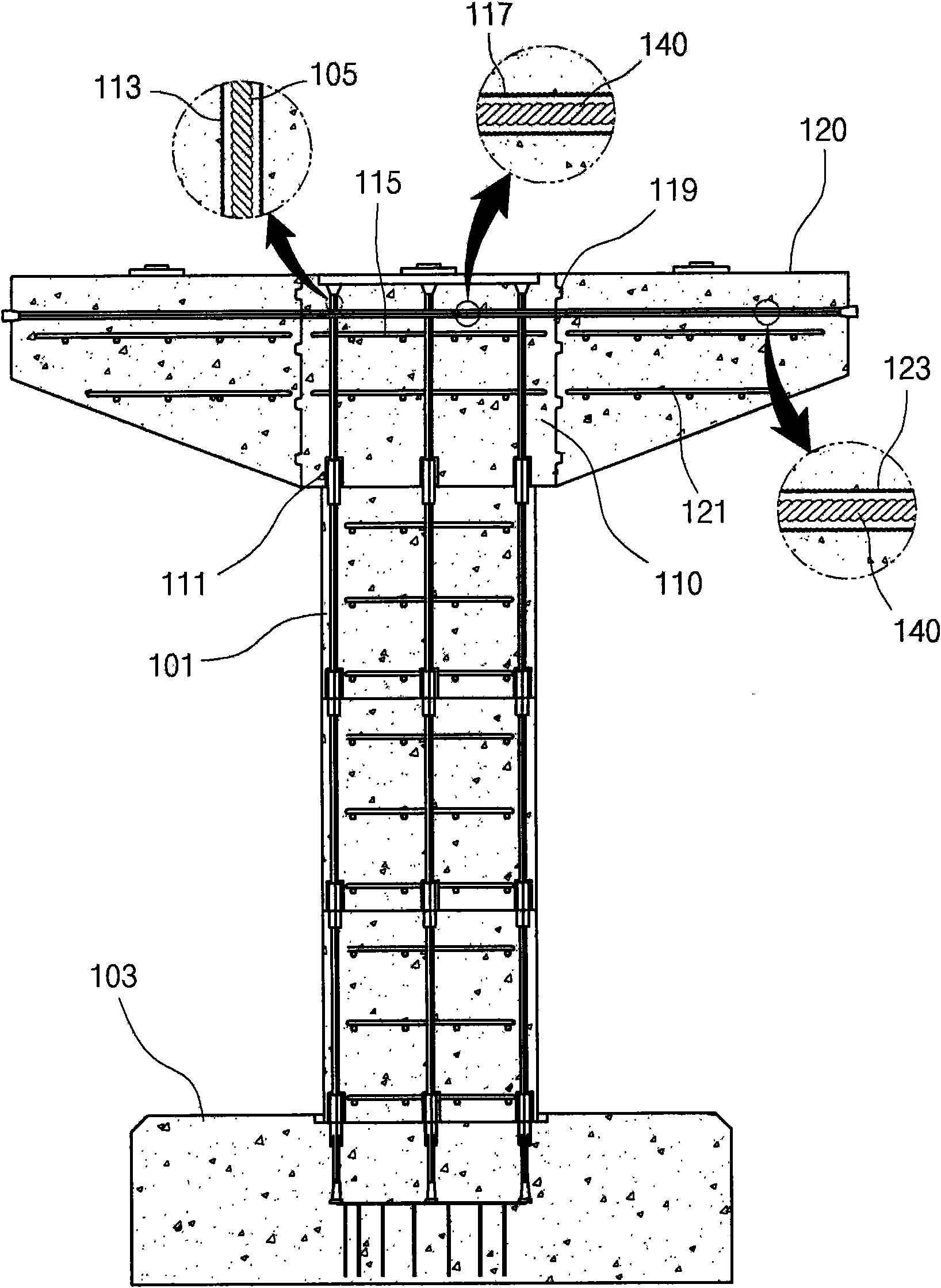 Method for constructing cast coping part through multi-phase strain