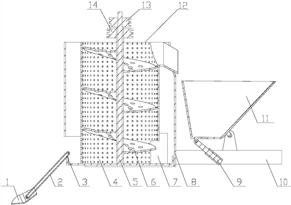 Beach garbage screening and transmission integrated device