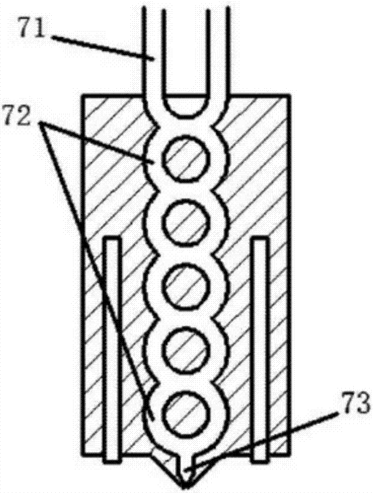 Working method of mixer of melt extrusion type color 3D printing head