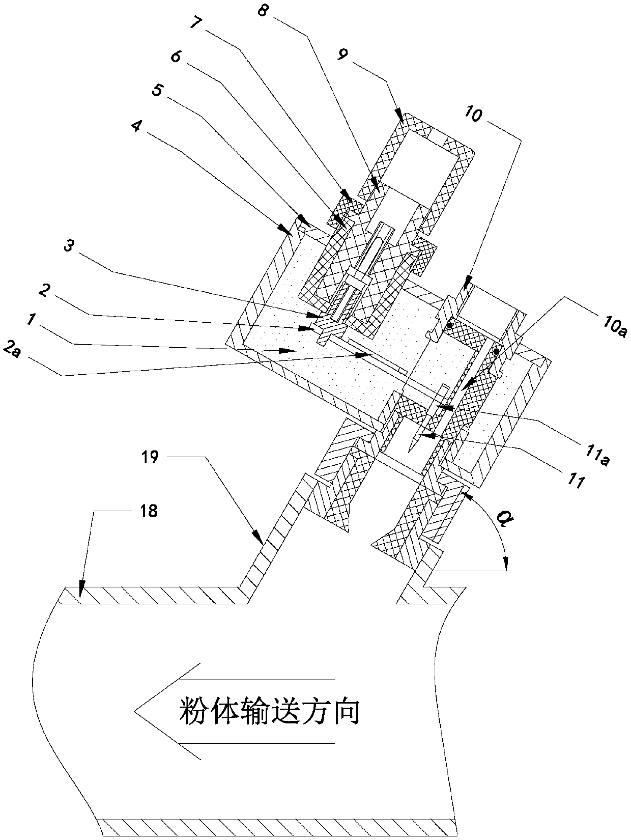 Alternating current powder charge eliminator and powder delivery pipeline charge eliminating system