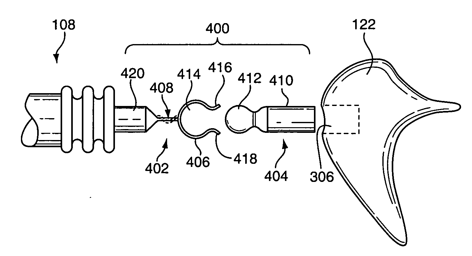 Apparatus for connection of implantable devices to the auditory system