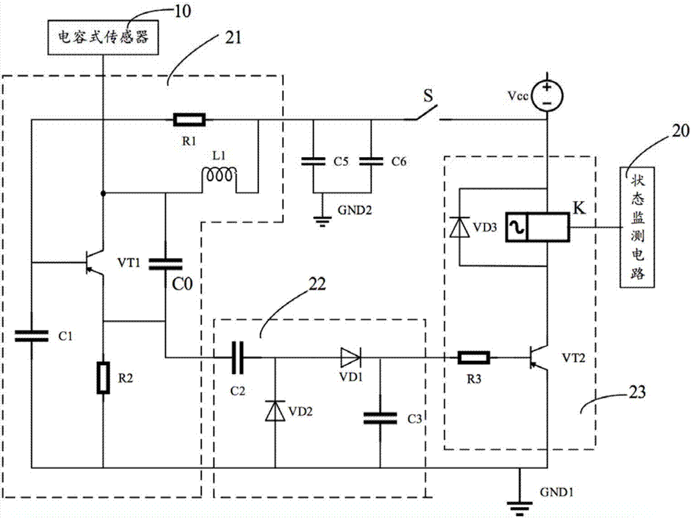 Cliff detection circuit and sweeping robot
