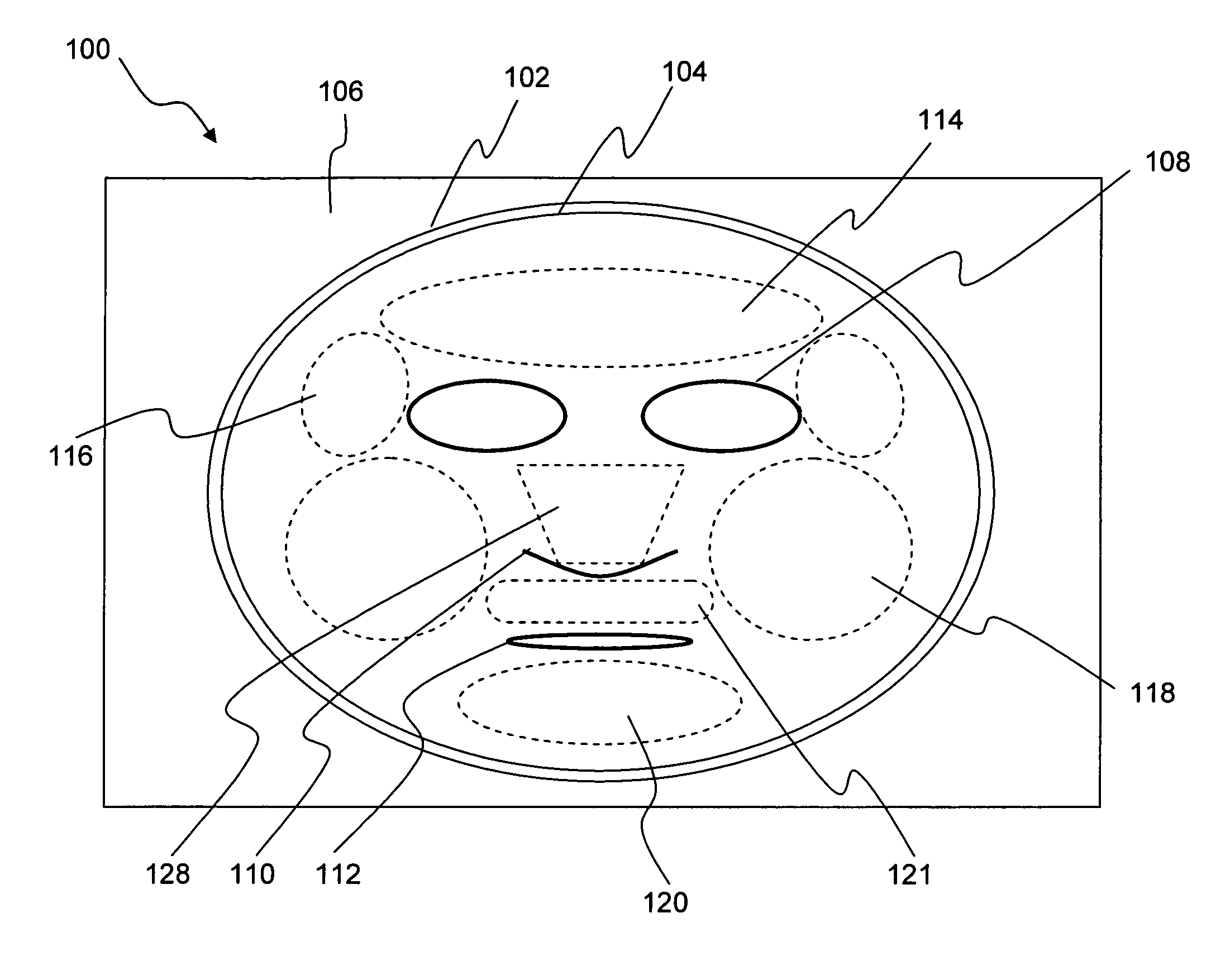 Temperature controlled facial mask with area-specific treatments