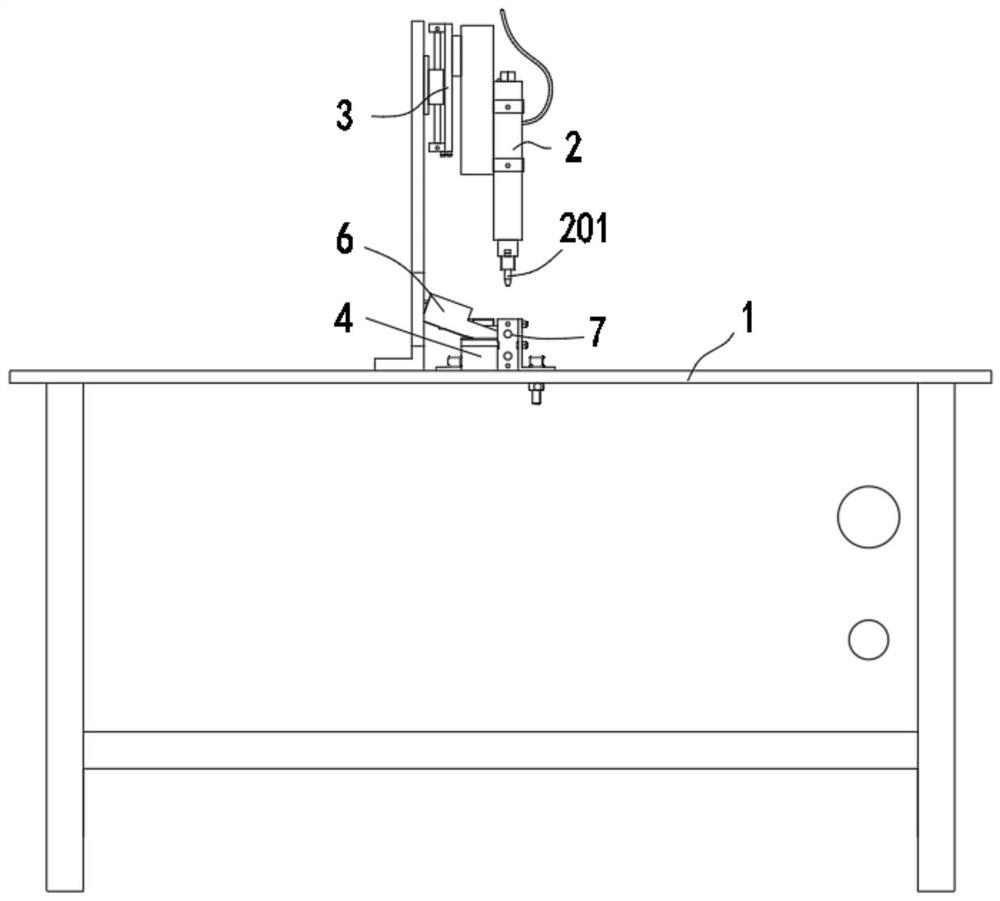 A fully automatic thread locking device for superimposed workpieces