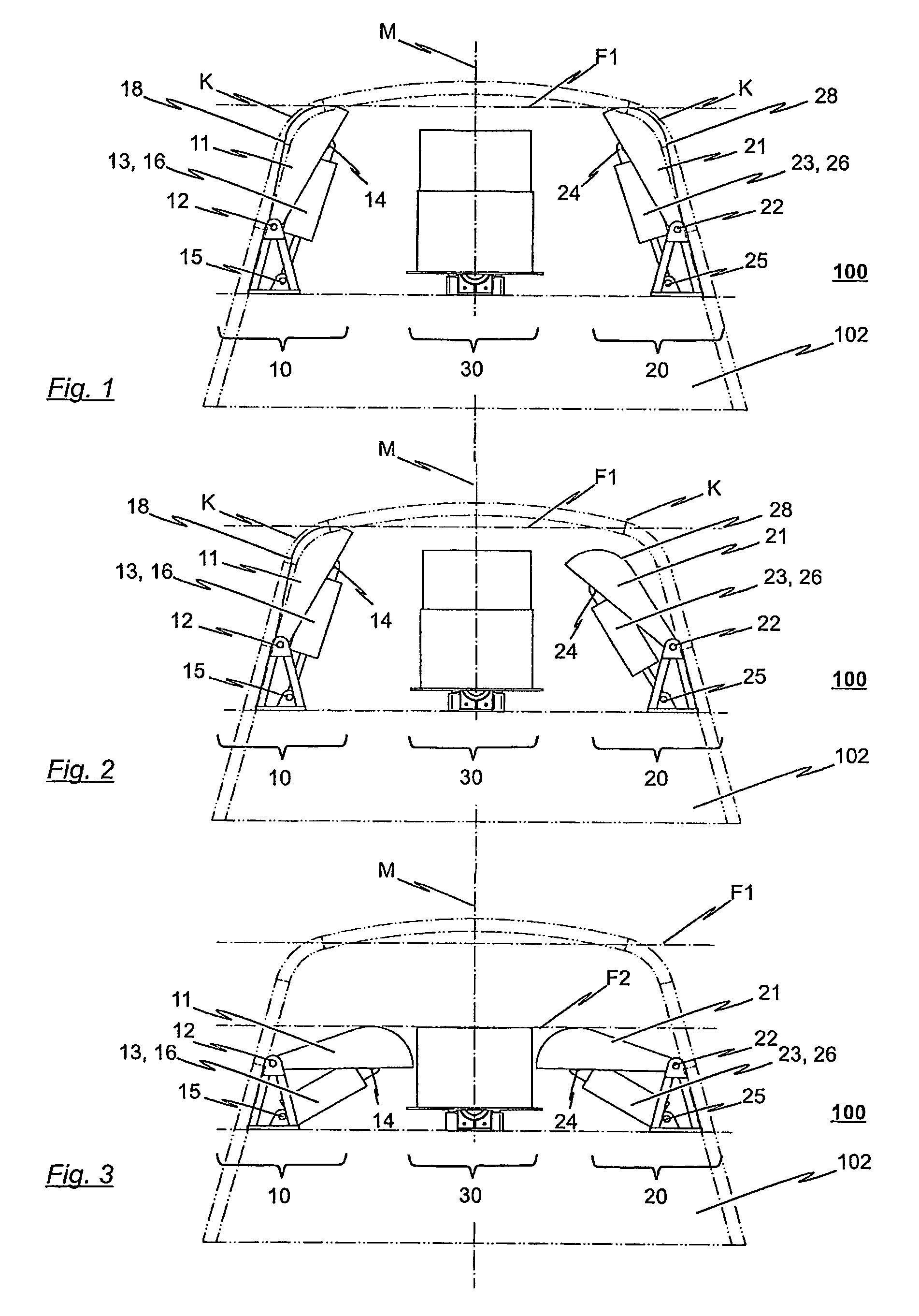 Shock absorber for the front or rear region of a railborne vehicle having at least one energy absorption device
