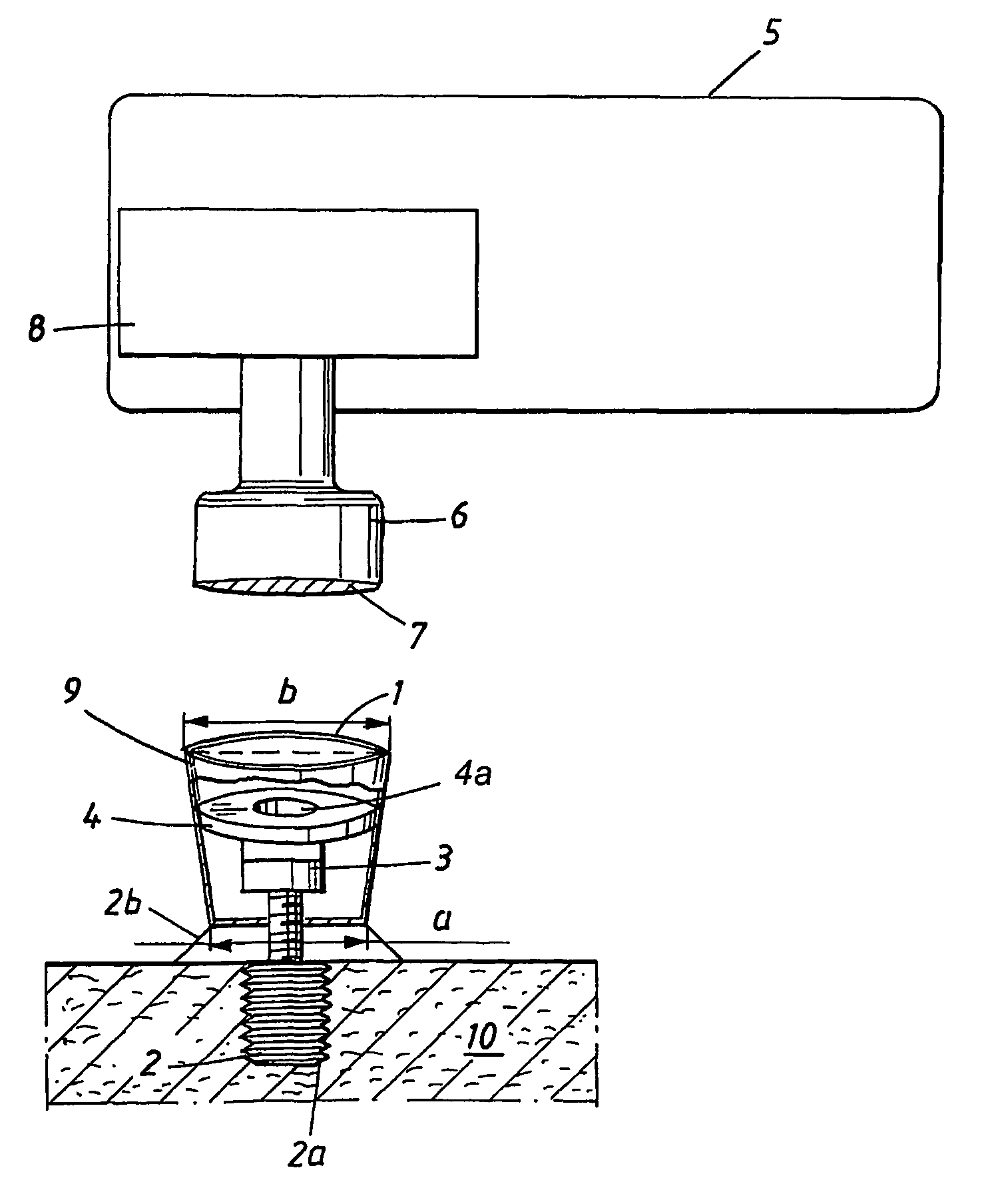 Coupling device for a two-part bone-anchored hearing aid apparatus