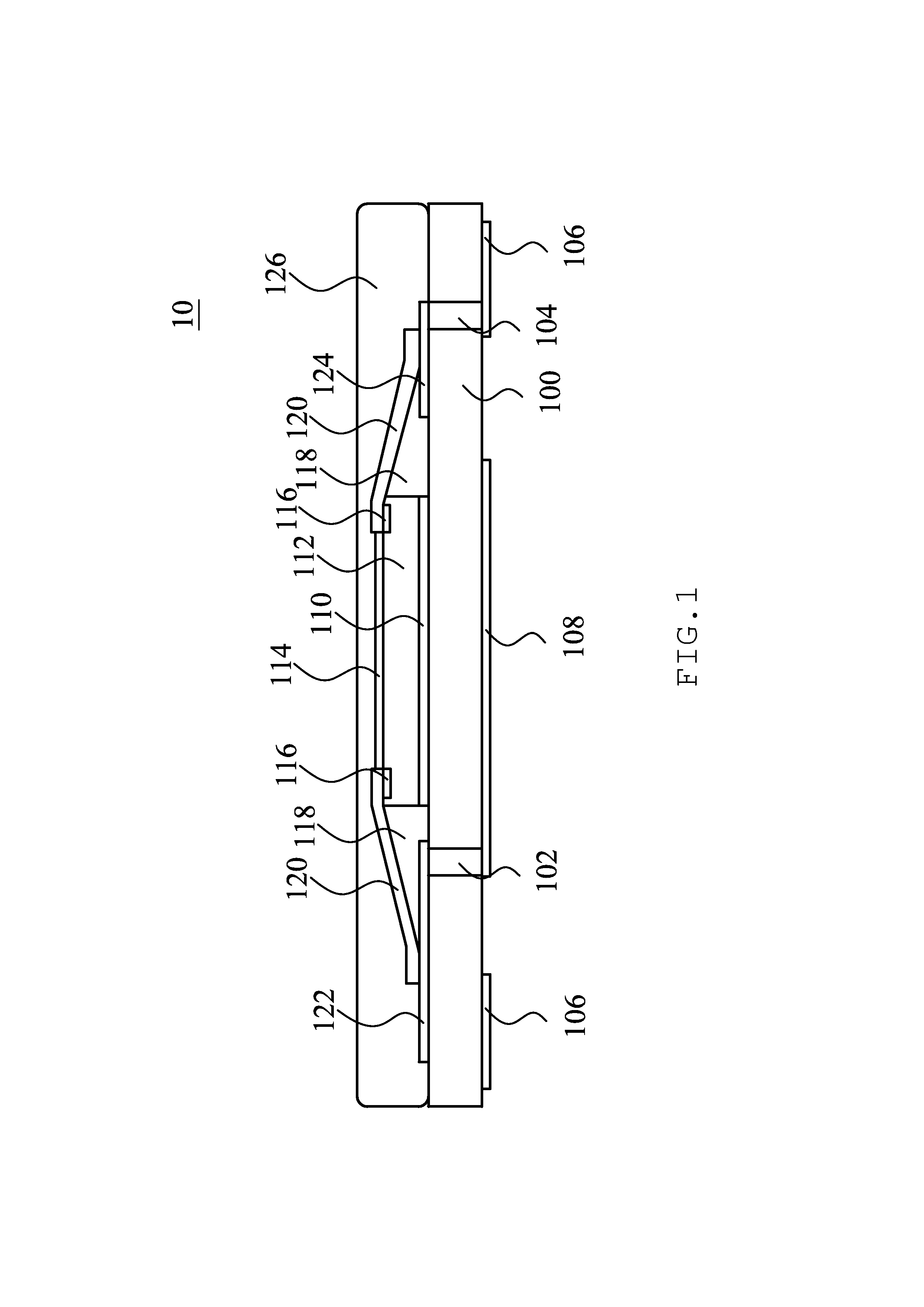 Semiconductor Device Package with Slanting Structures