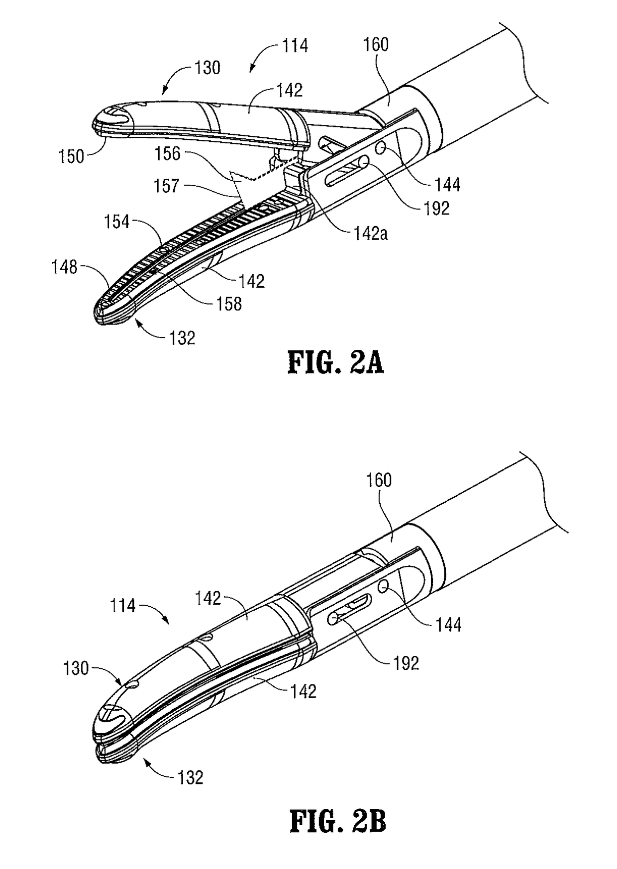 Surgical instrument with system and method for springing open jaw members