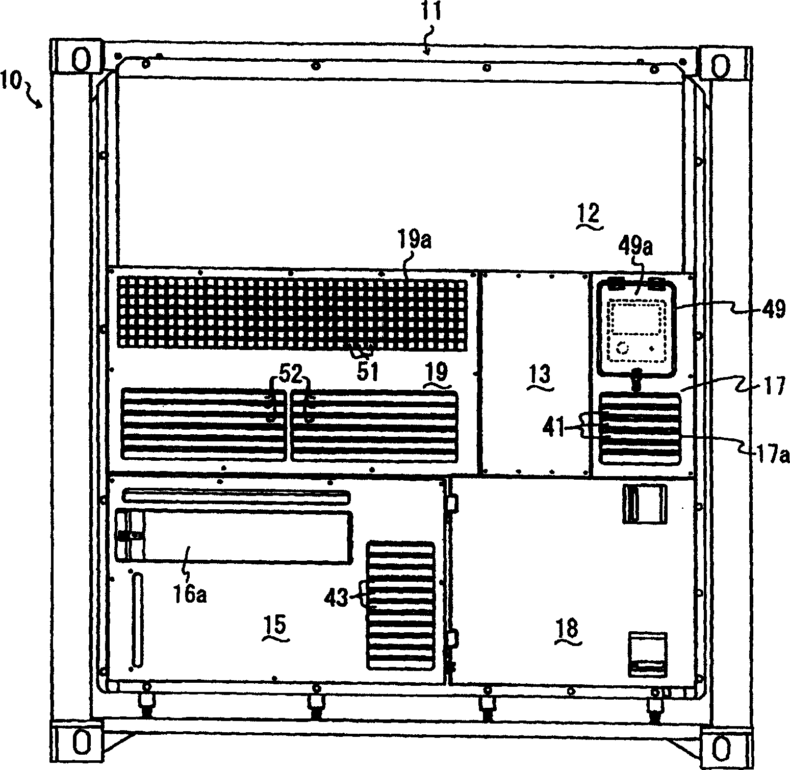 Refrigeating plant for container