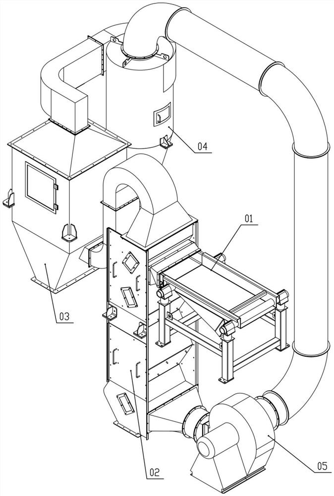 High-speed stable anti-blocking garbage line wind selection line