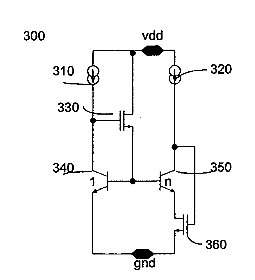 Method and circuit for low power voltage reference and bias current generator