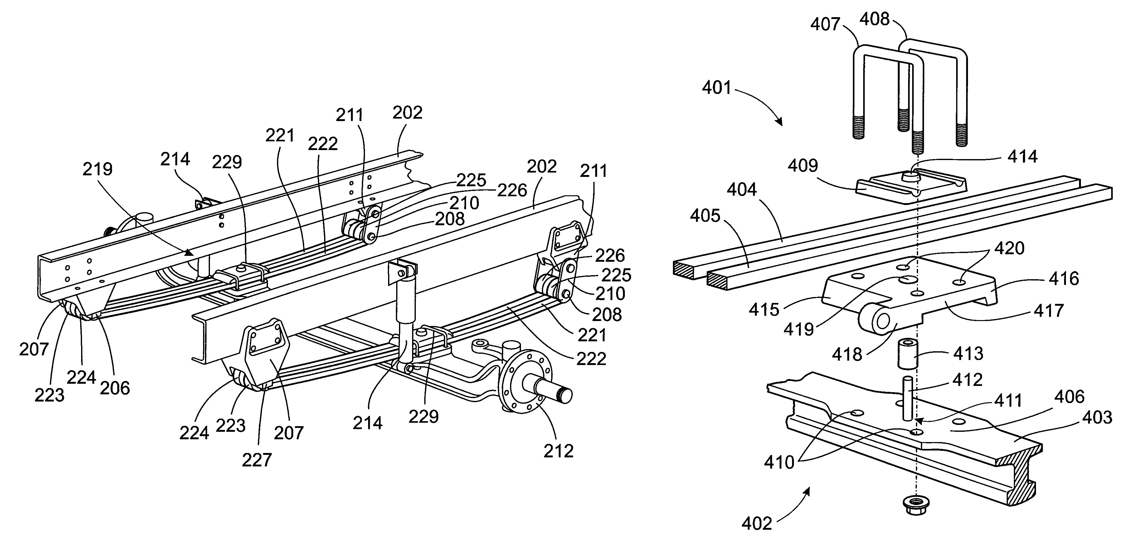 Vehicle suspension comprising light weight leaf spring assembly