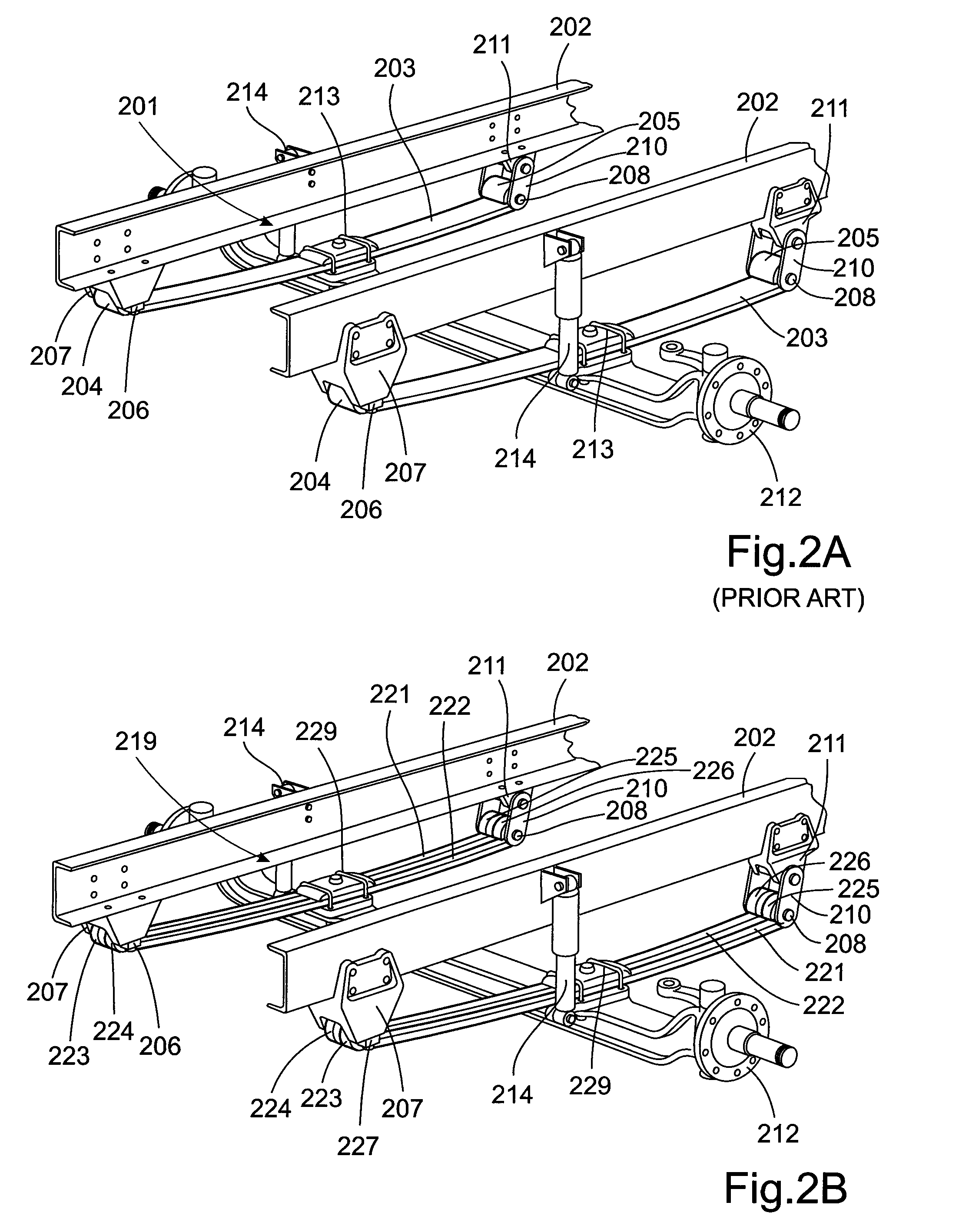 Vehicle suspension comprising light weight leaf spring assembly