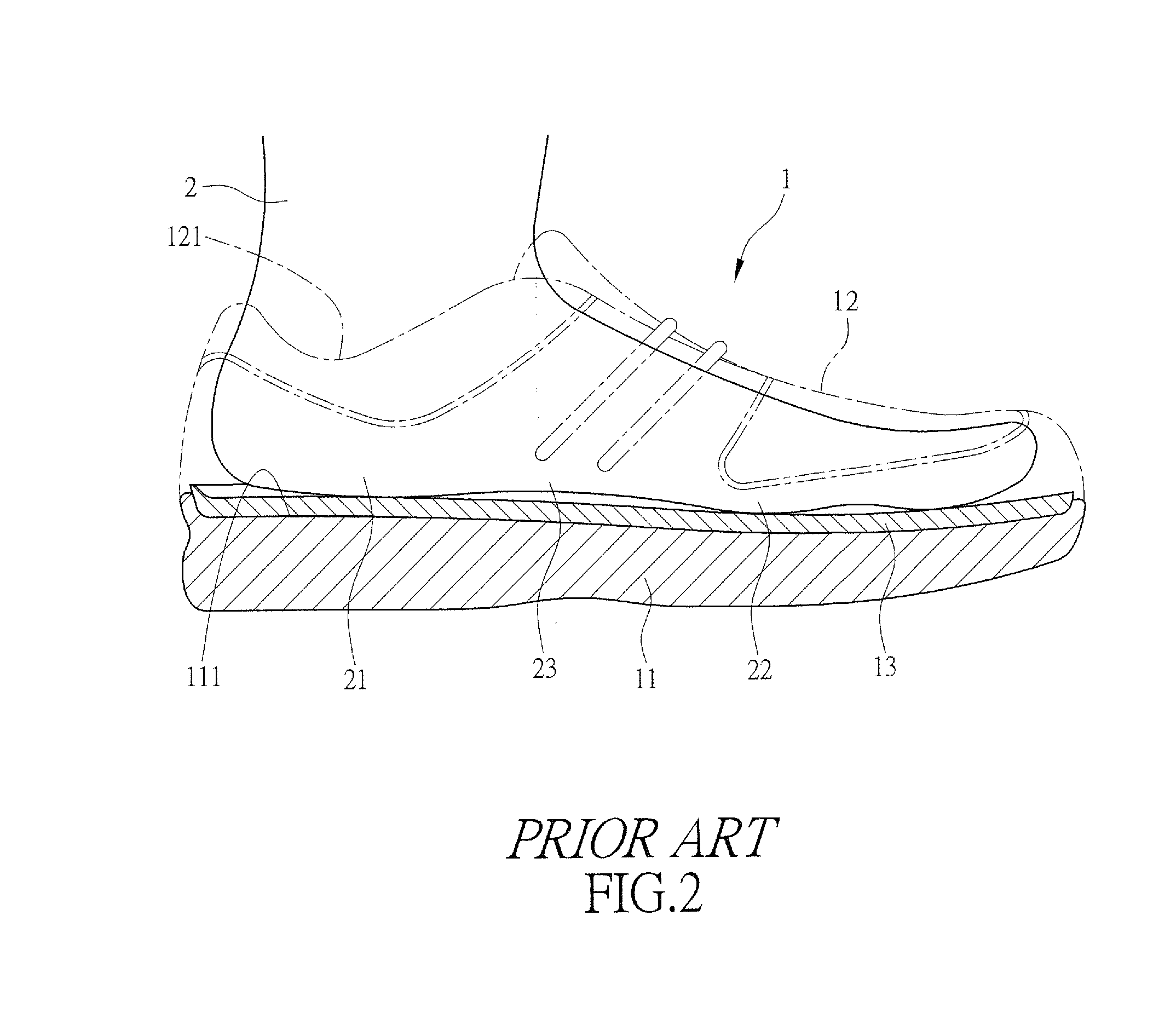 Structure of athletic shoe