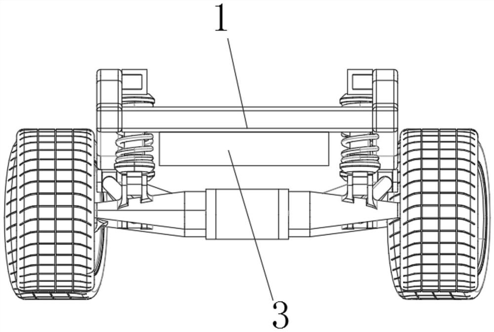 A loading structure for the internal battery box of a new energy vehicle that can reduce resistance