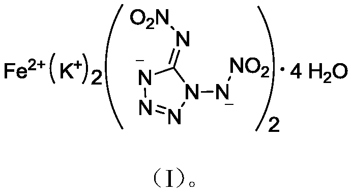 Bis(1,5-nitroaminotetrazole)-potassium ferrous oxide tetrahydrate