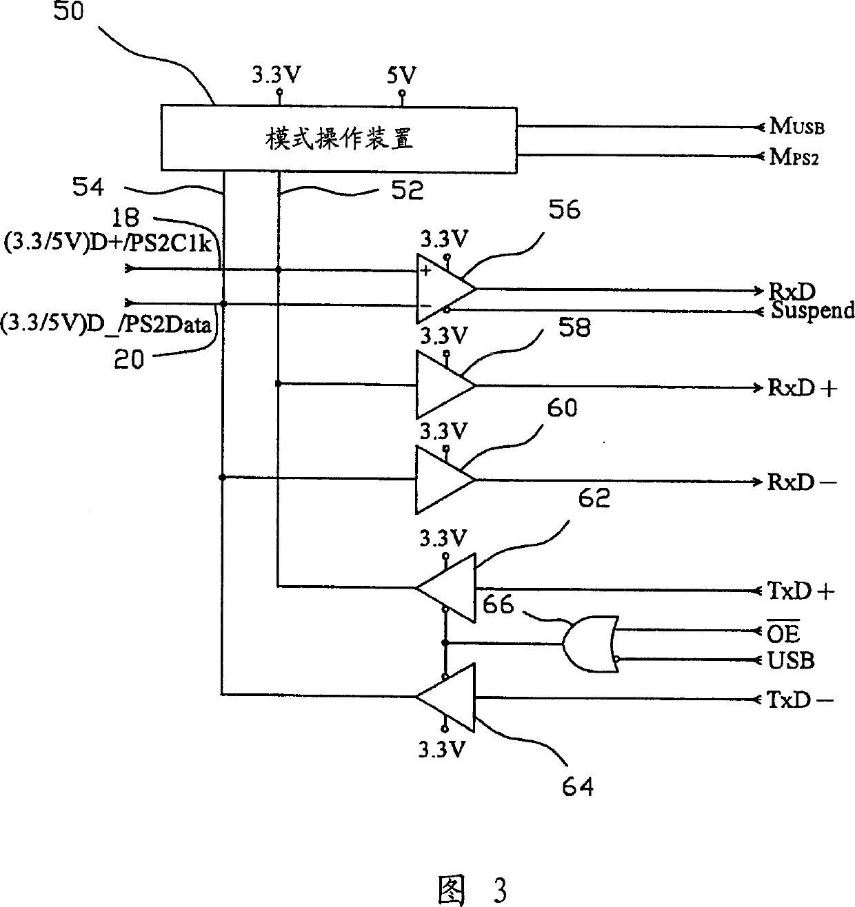 USB/PS2 interface automatic identification device and method