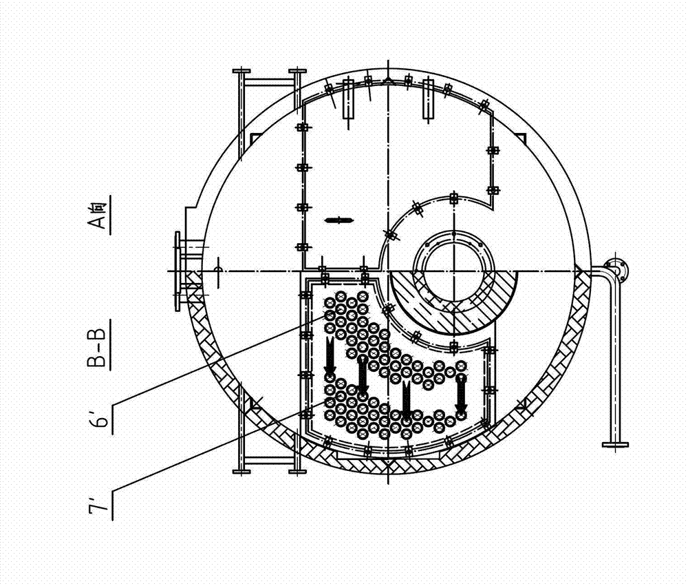 Horizontal pulverized coal fired boiler with two furnace pipes