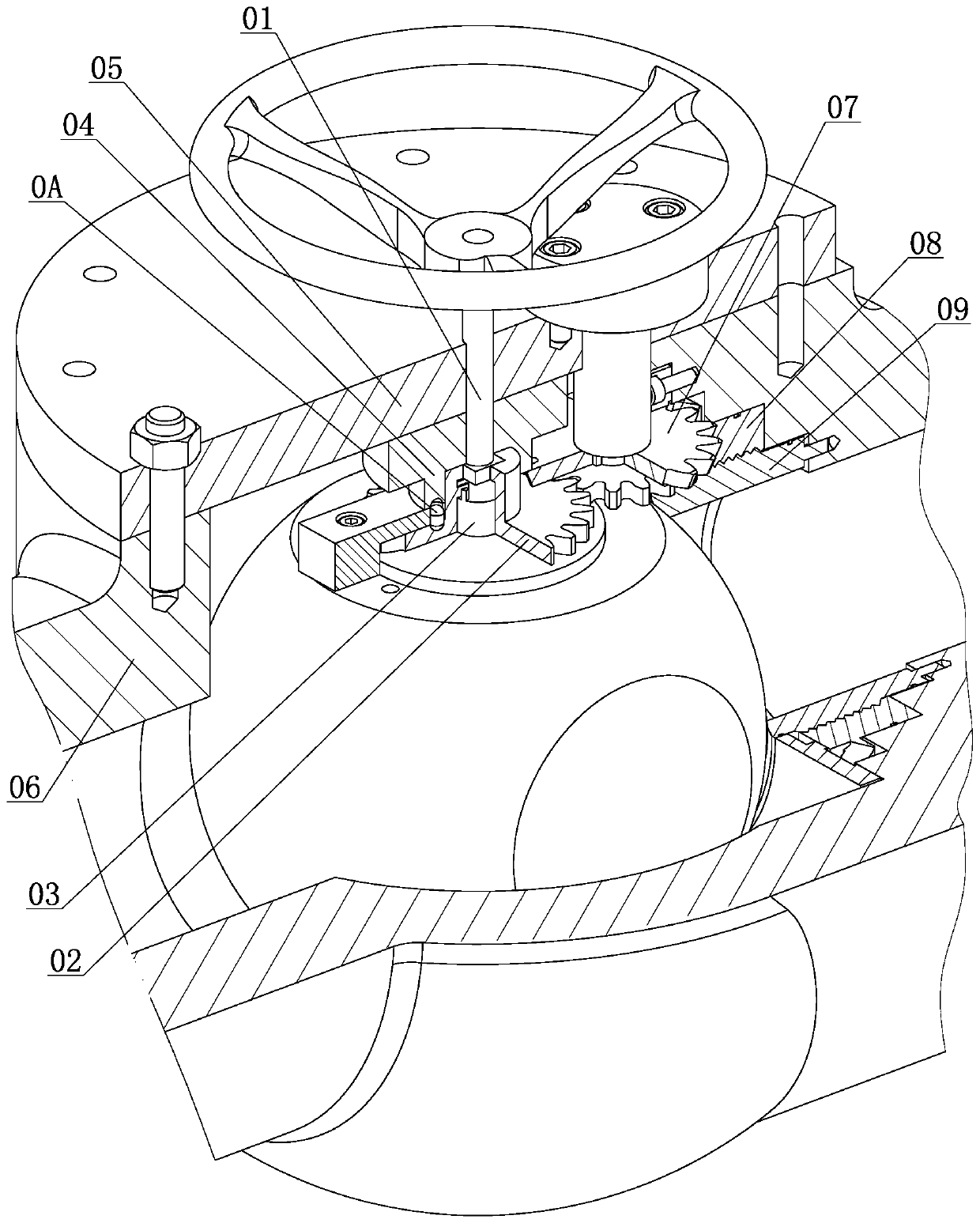 A Side Stem Forced Seal Ball Valve