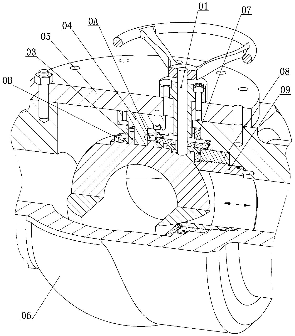 A Side Stem Forced Seal Ball Valve