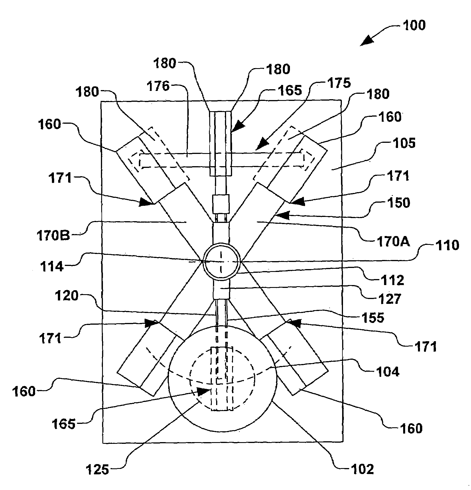 Wafer scanning system with reciprocating rotary motion utilizing springs and counterweights