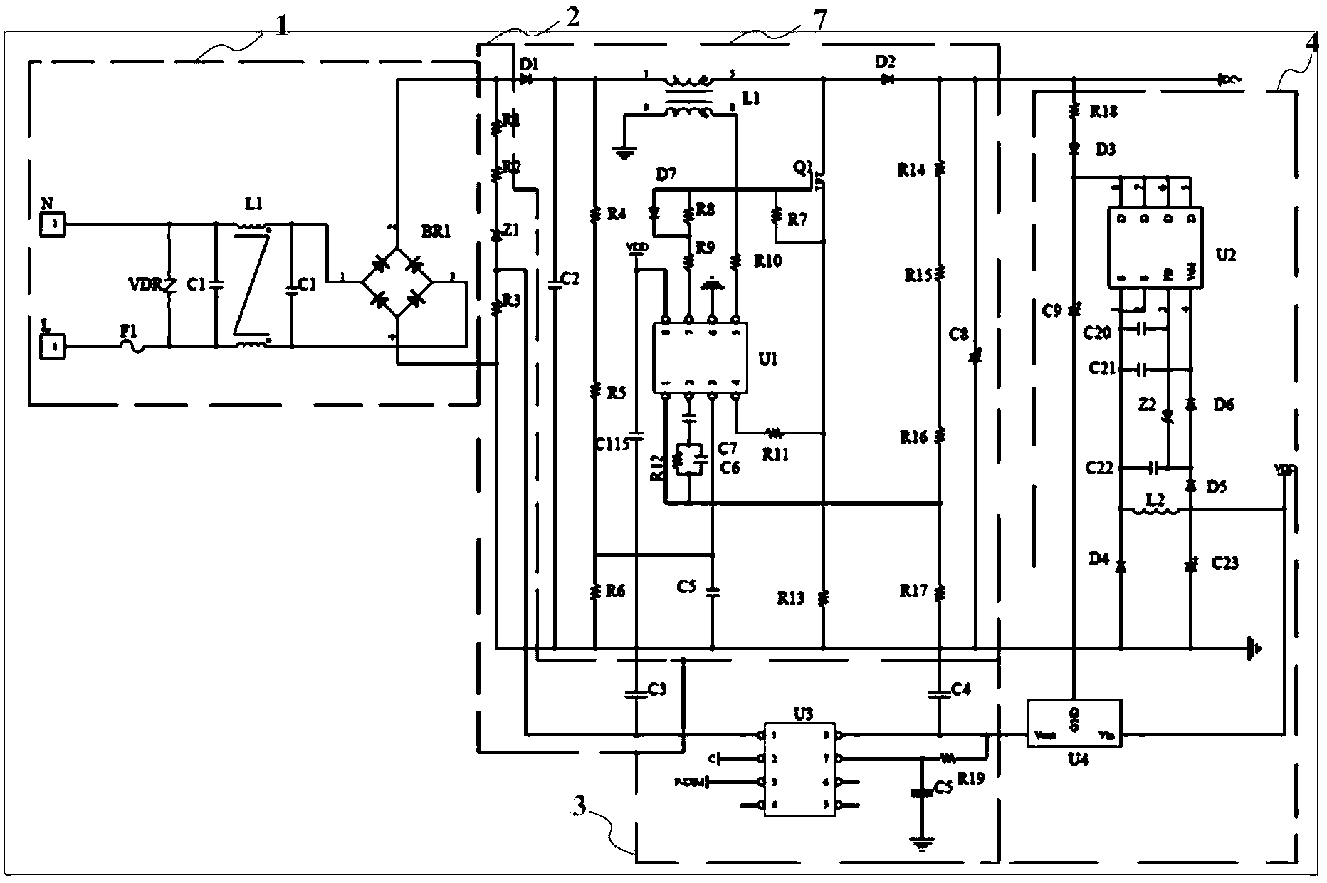 Switching and dimming LED driving circuit