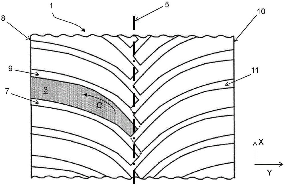 Tread comprising a directional tread pattern