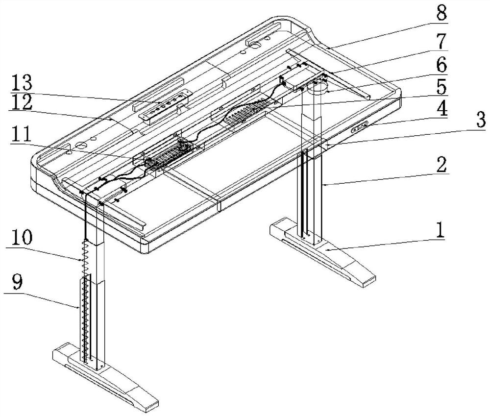 Integrated intelligent writing desk with lifting, hiding and charging functions