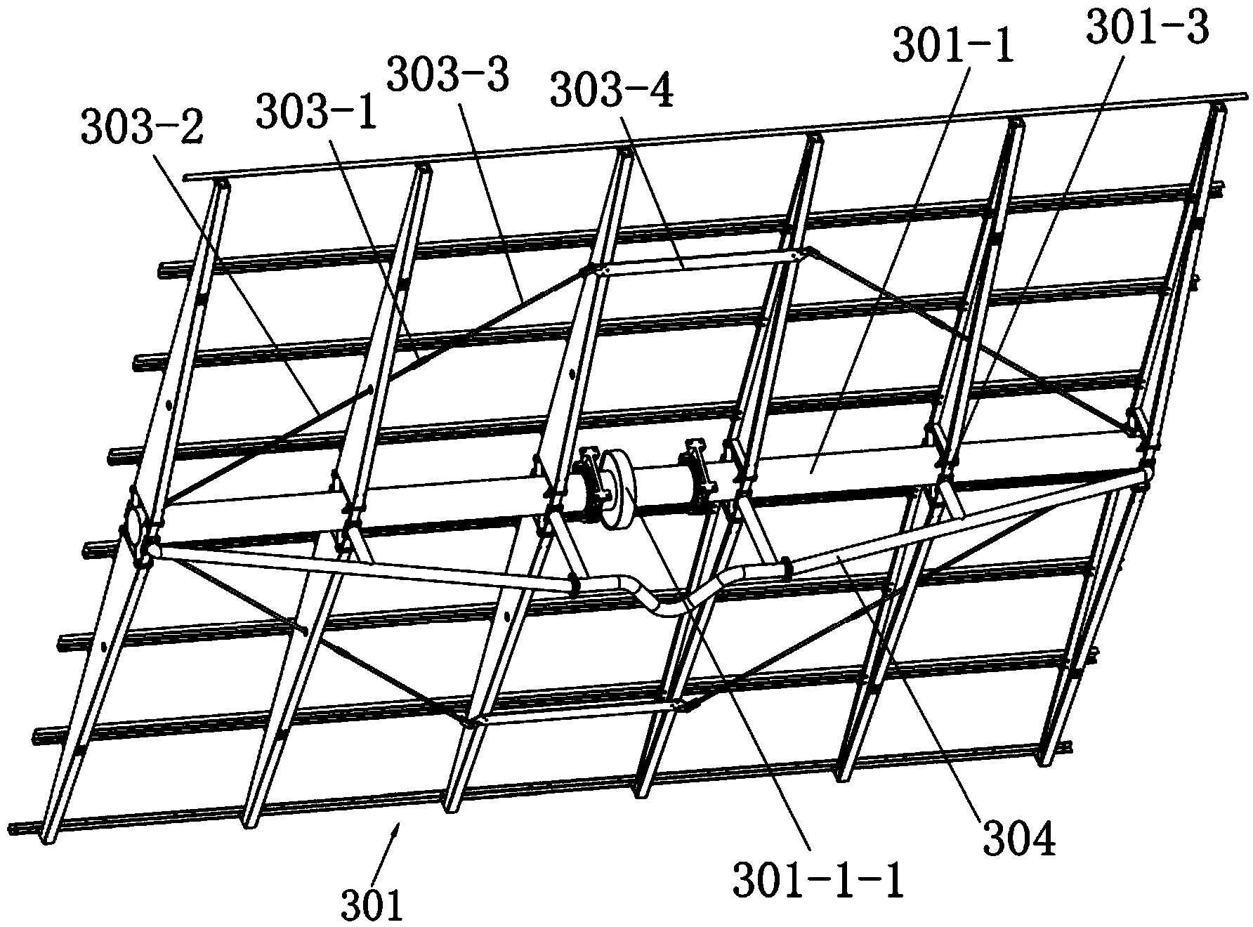 Single-column type solar module bracket structure