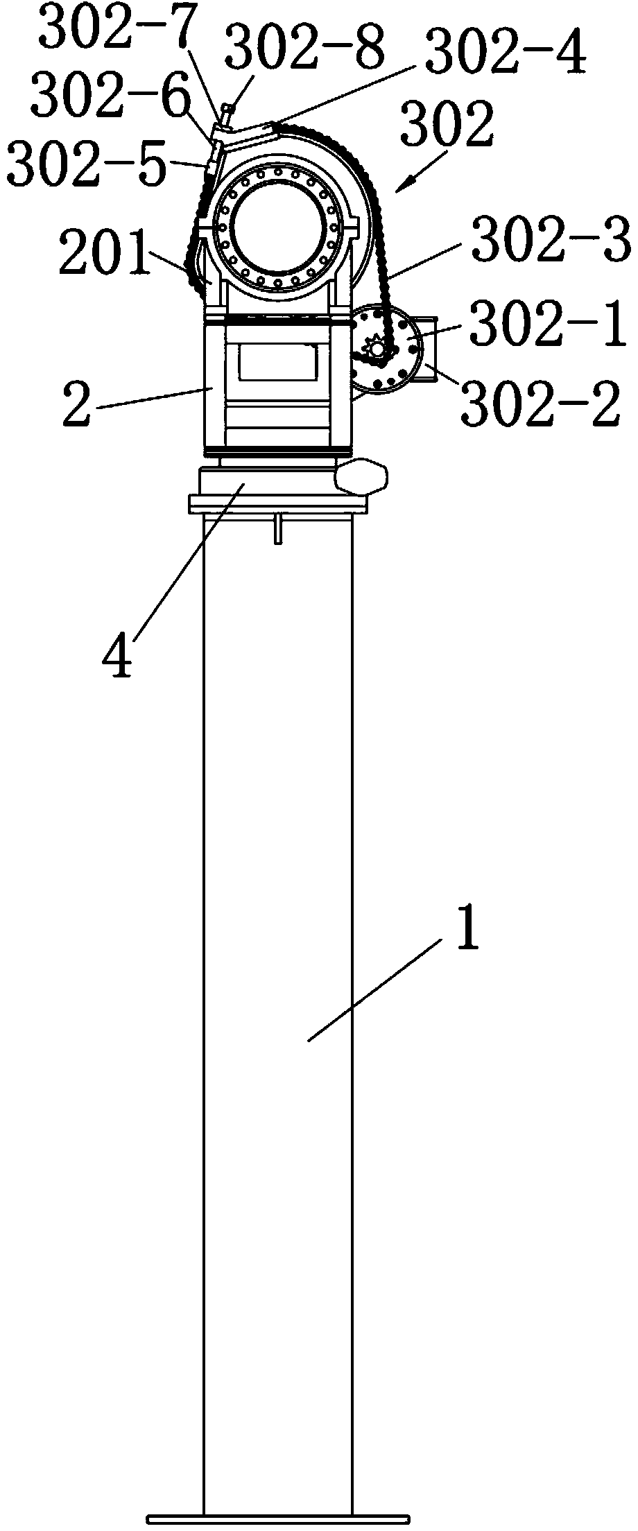 Single-column type solar module bracket structure