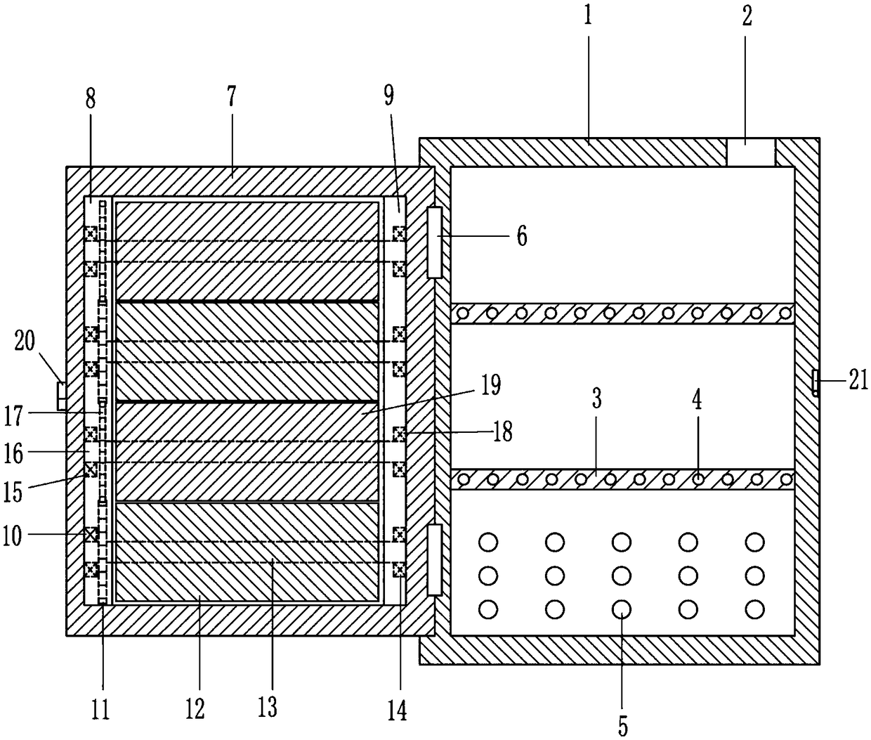 Heat-dissipating power distribution cabinet for electric equipment