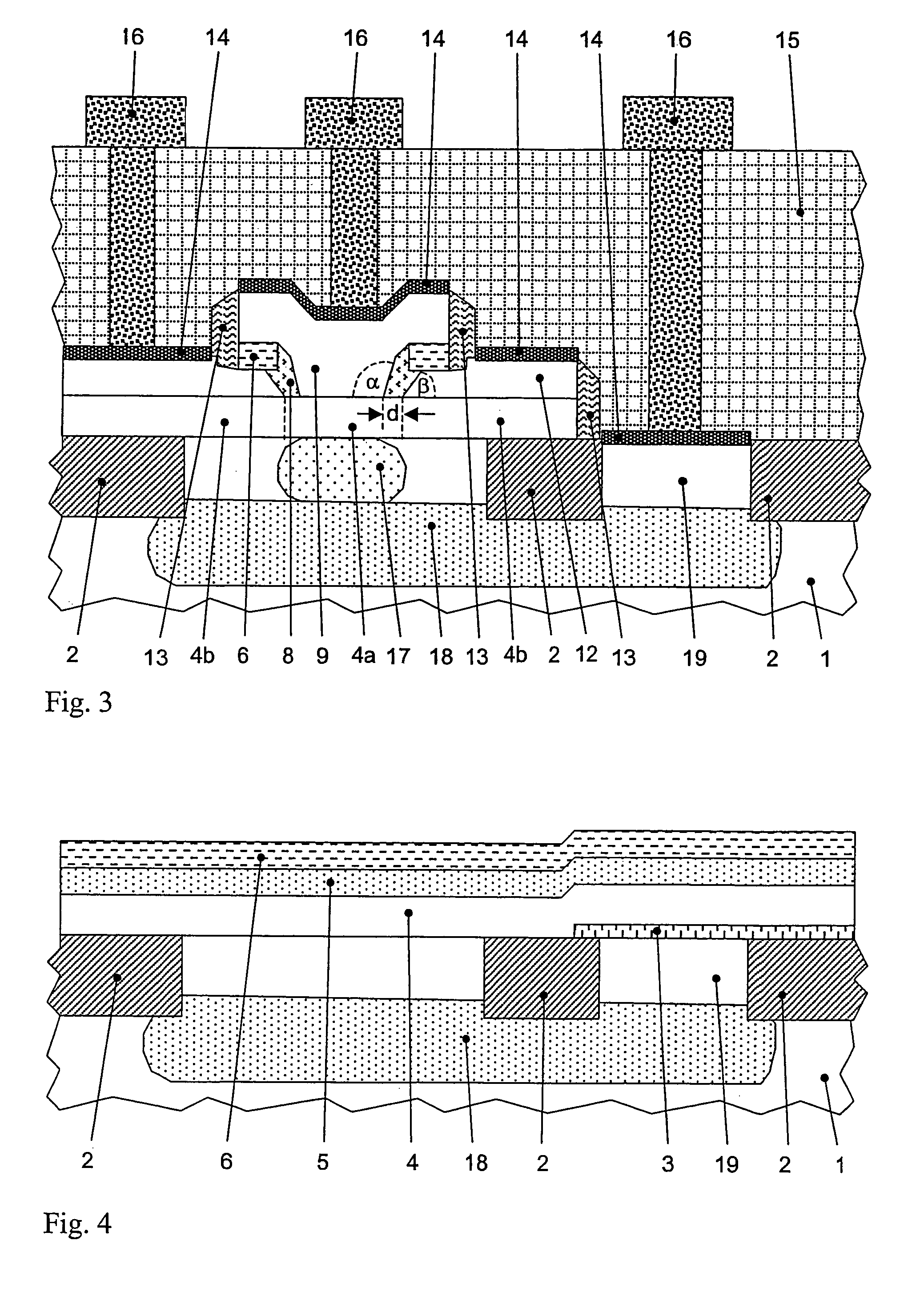 Bipolar transistor with raised base connection region and process for the production thereof