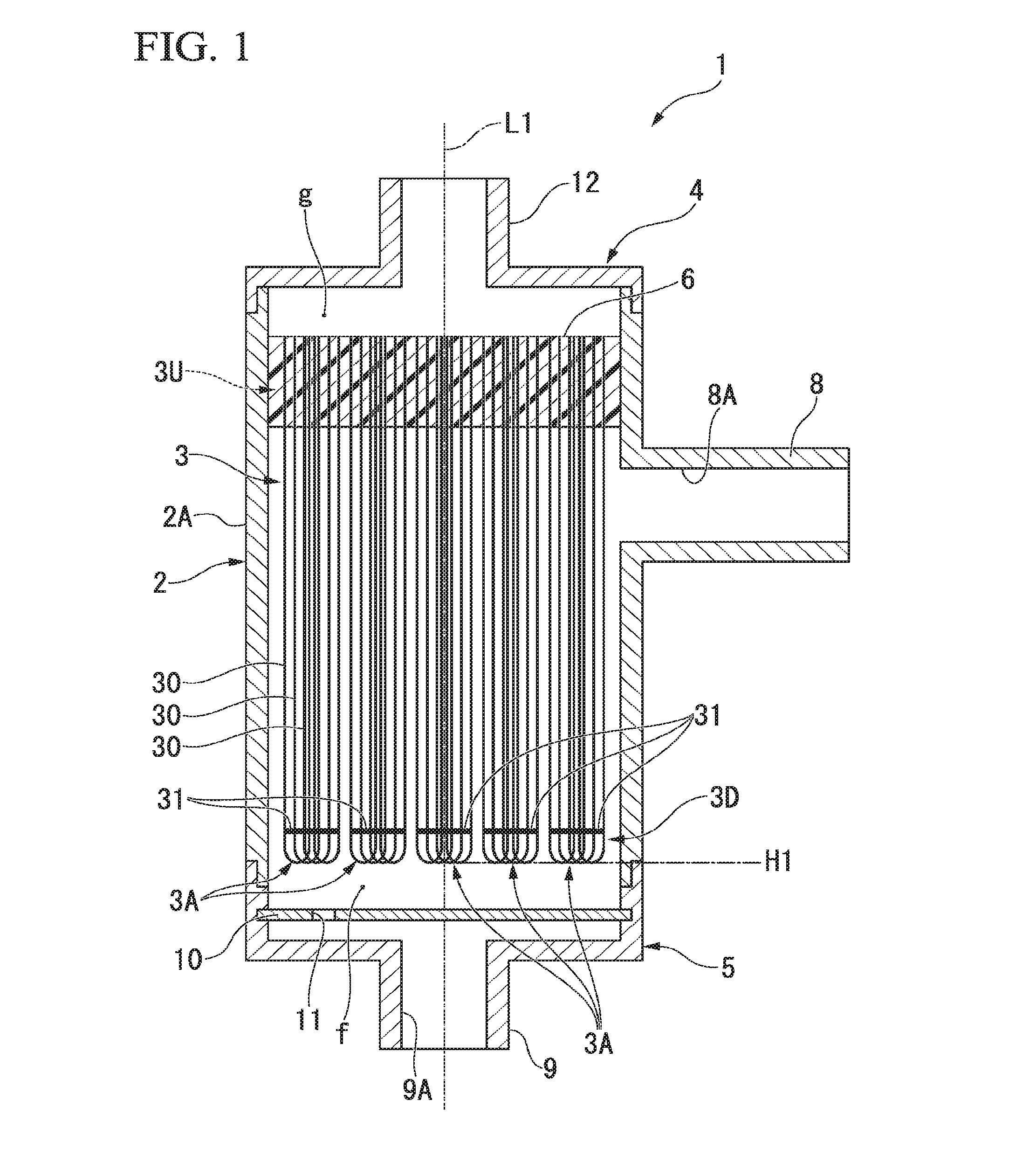 External-perfusion hollow-fiber membrade module and inkjet printer having said module