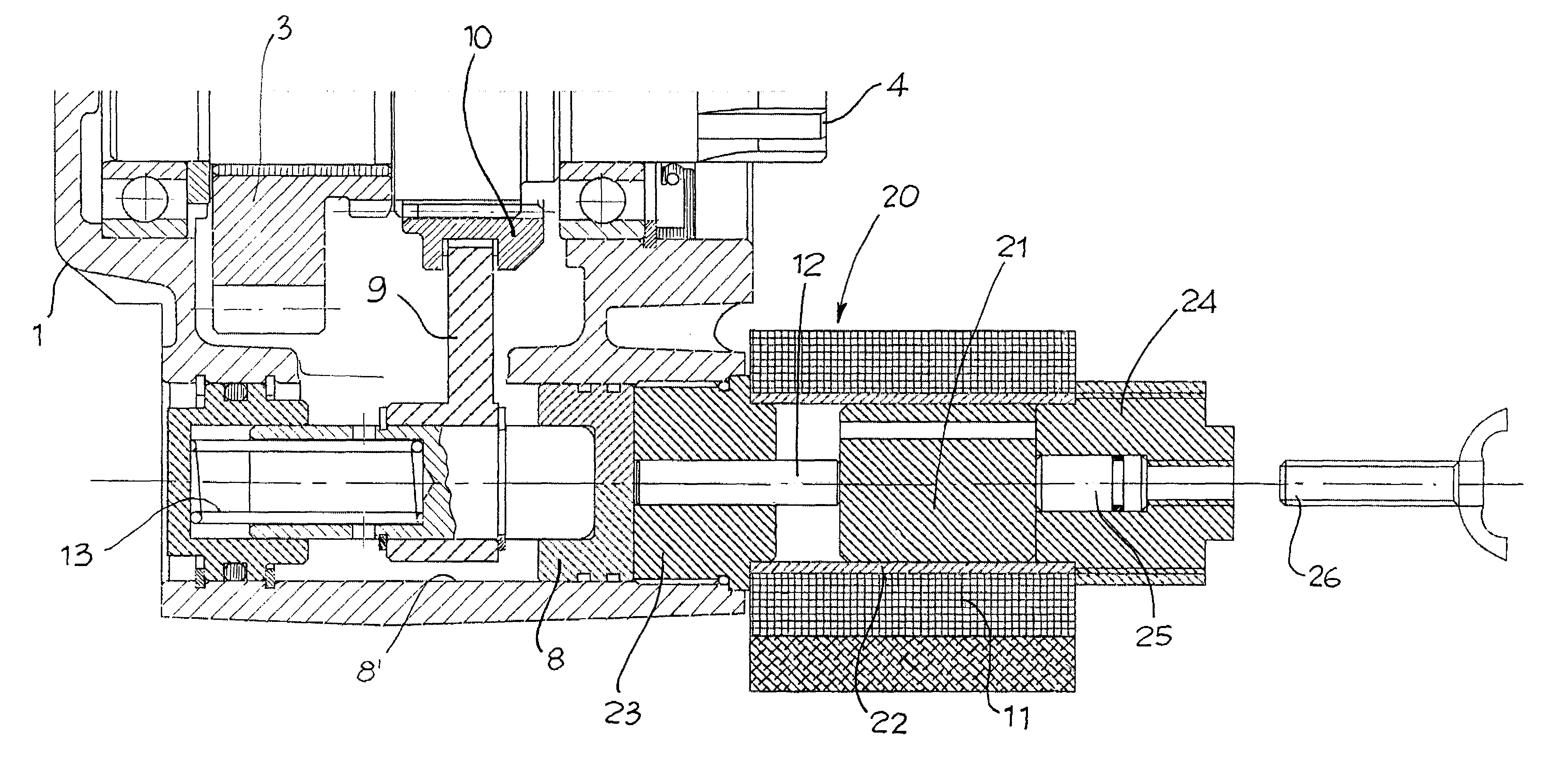 Solenoid device for engaging power takeoffs