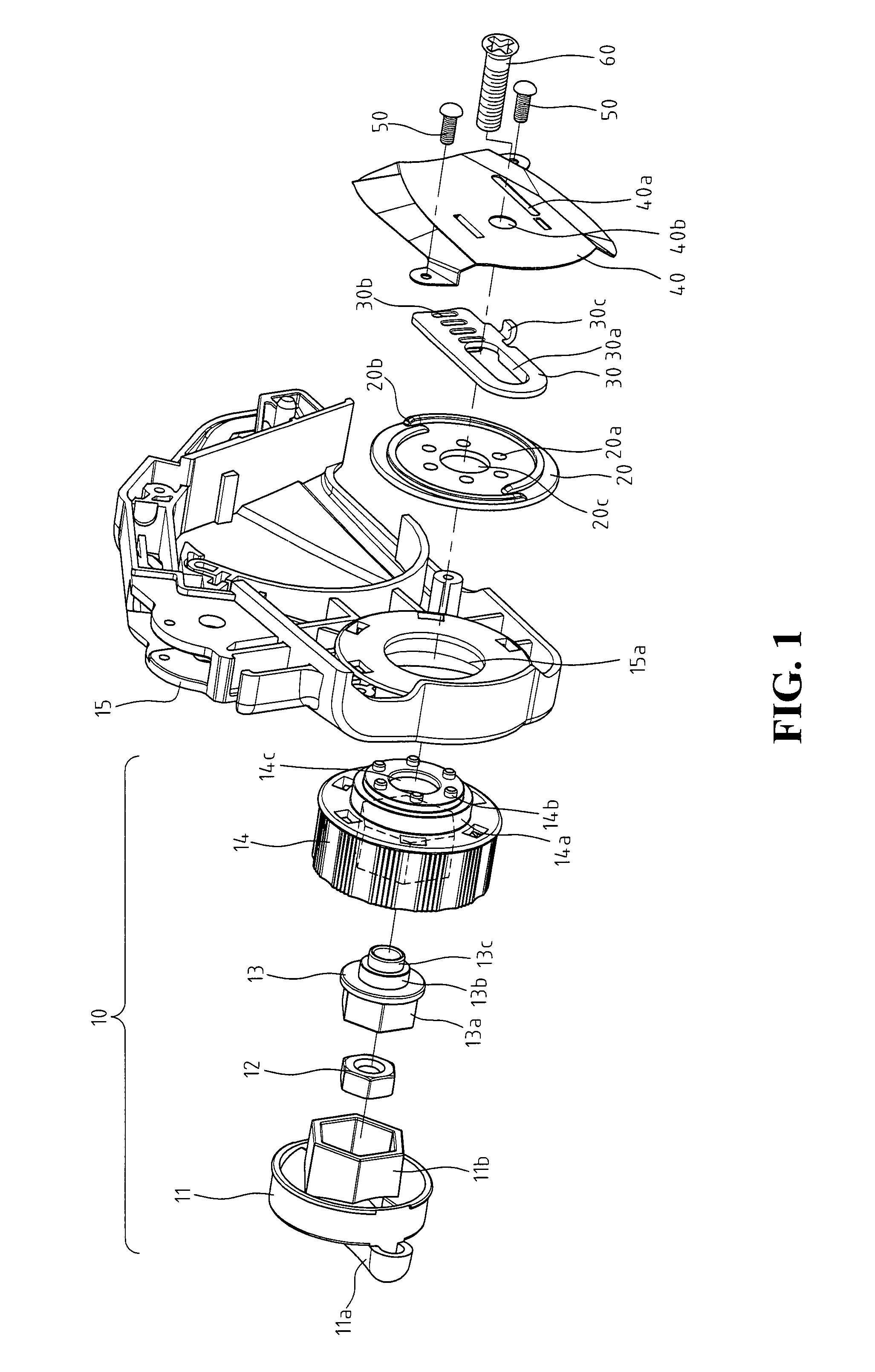 Tension-adjusting device for a chain in chain saw