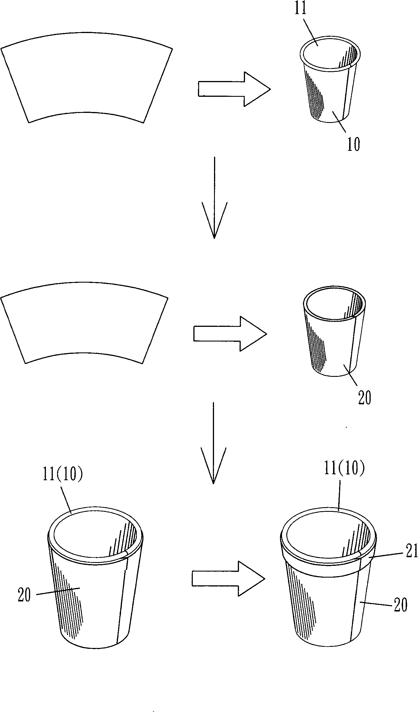 Producing method of environment protection cup and structure thereof
