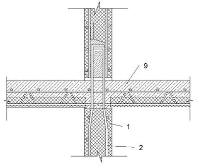 Building fabricated concrete wall body and main body structure connecting device