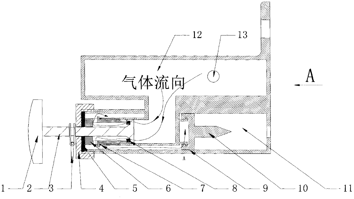 A compressed air energy storage bus window breaking device