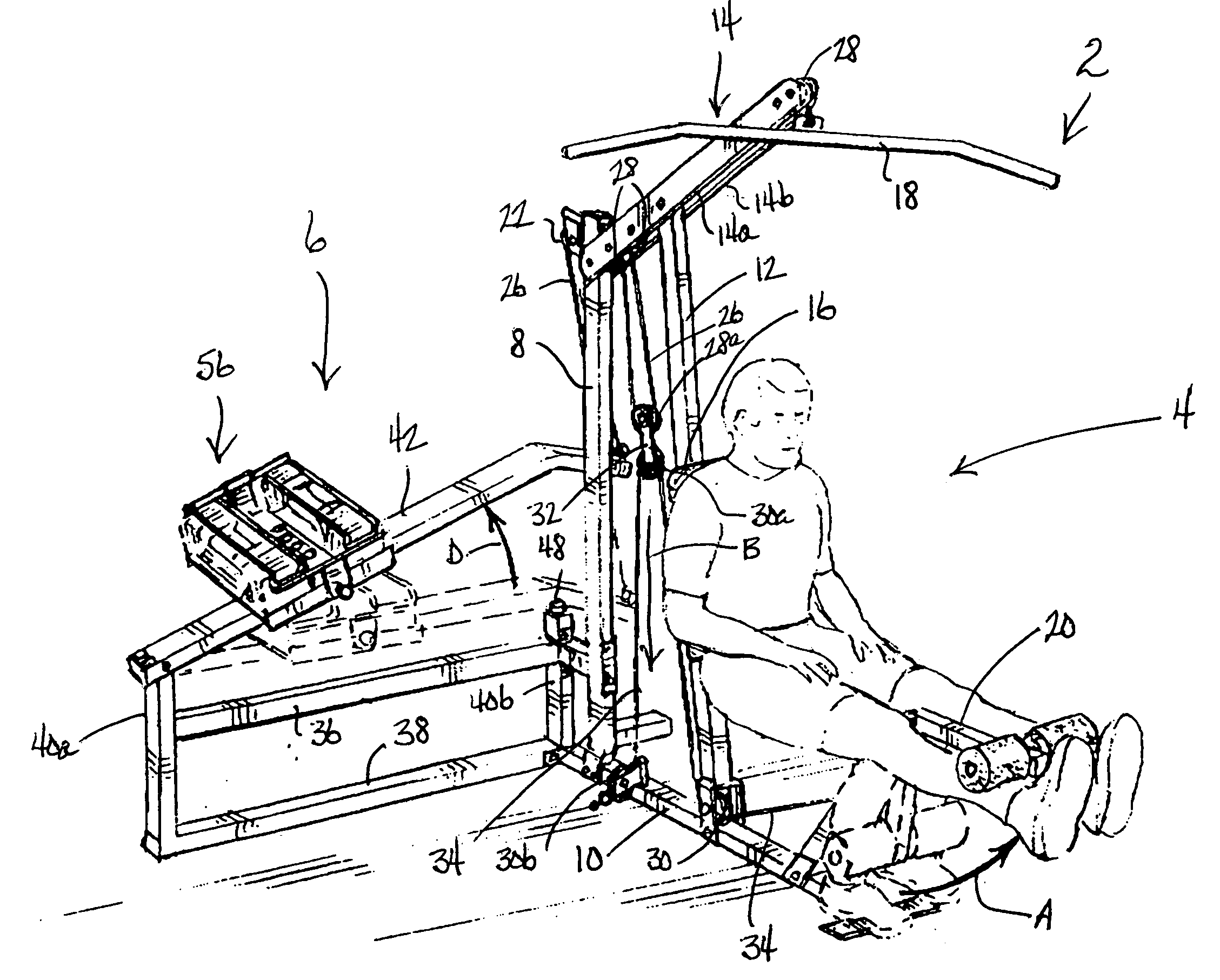 Exercise machine using lever mounted selectorized dumbbells as exercise mass