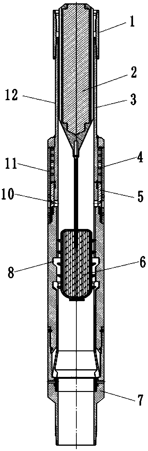 A drilling-free graded cementing method and cementing device