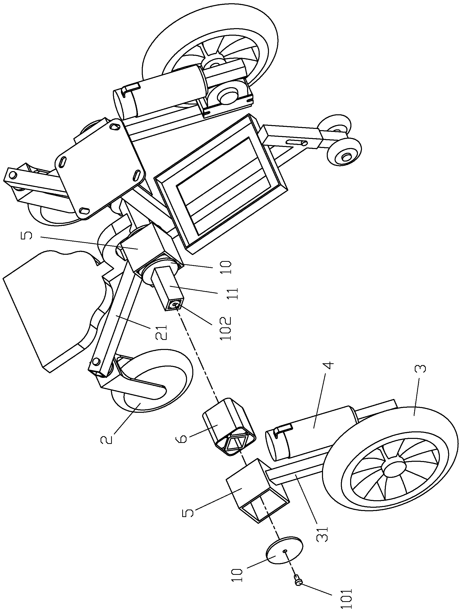 Four-wheel independent suspension system of power-driven wheelchairs