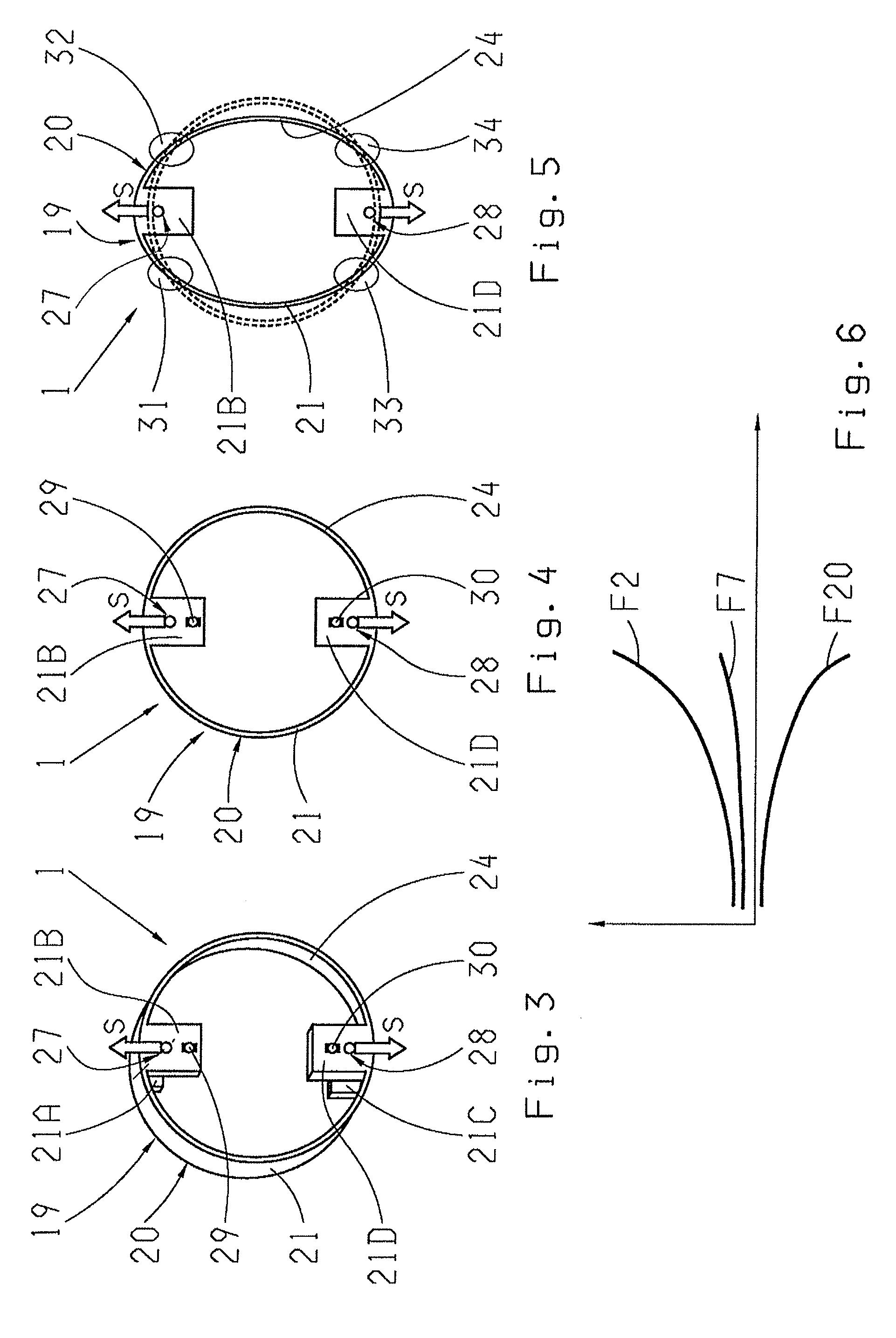 Device for changing an operational status of a shifting element with two shifting element halves